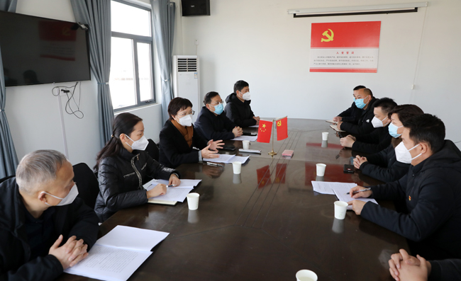 市教育局领导王丽娟一行到王庄村开展调研走访慰问，图为同驻村工作队队员座谈。.jpg